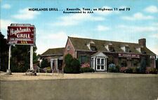 Highlands Grill Restaurant, Knoxville, Tennessee TN linen Postcard picture