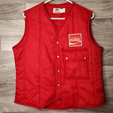 Vintage Riverside Coca Cola Snap Front Vest Mens Size 44  Made USA Soda Pockets picture