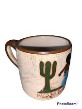 Vintage Puerto Vallarta Coffee Mug Painted Hand Painted Pottery Mexico Made READ picture