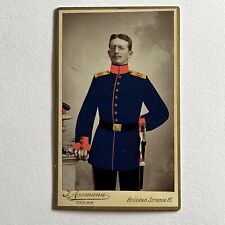 Antique CDV Photograph Dapper Distinguished Military Man 61st Germany Tinted picture