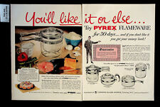 1955 Pyrex Ware Corning Glass Works Flameware Kitchen Vintage Print Ad 33598 picture