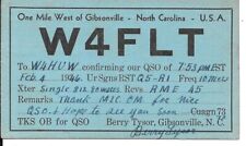 QSL 1946 Gibsonville NC    radio  card picture