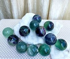 Wholesale Lot 12 PCs Natural Green Fluorite Spheres Crystal Ball Healing picture