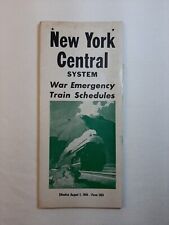 Vintage 1945 WWII War Emergency New York Central Railroad NYC RR Timetable picture