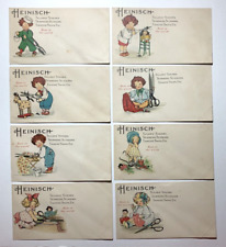 Antique 1905 Heinisch Envelopes Empty Sealed Cartoon Children Graphics Set of 8 picture