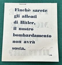 WW2 US Army Surrender Leaflet Dropped On Italian Troops W/ English Translation picture