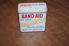 Vintage Band-Aid Plastic Strips Empty Metal Tin Johnson & Johnson 34ct See Pix picture