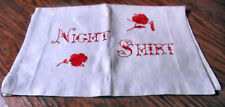 Vintage Night Shirt Bag Hand Embroidered Redwork Lingerie Folder picture