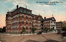 St. Agnes Hospital, Philadelphia. Posted in 1918 Postcard + 2¢ Washington Stamp picture