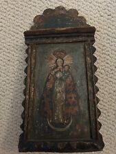 Religious Painting On Wood Madonna w/Baby Jesus picture