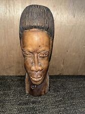 Vintage Wooden Carved Tribal/African Wooden face. 11” Tall About 4” Wide picture