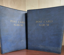 2 Vintage Travel Log Postcard Album 40 pages in each 11.5 x 10 x 1.5