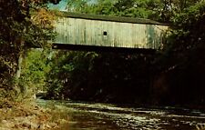 Housatonic River Connecticut CT Bulls Covered Bridge Postcard picture