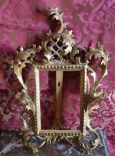 Antique Hand Carved Small Baroque-Style Golden Wood Photo Frame Picture Holder picture