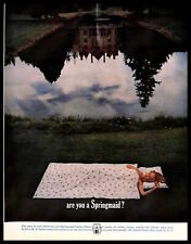 1961 Springmaid Fashion Sheets Vintage PRINT AD Bedding Outdoors Sleeping picture