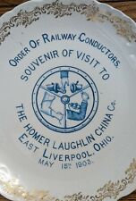 Antique 1903 Order Of Railway Conductors ORC Porcelain Plate Antique PA 7.25