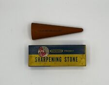 Vintage Norton Sharpening Stone gouge slip fine India FS76 Oil Filled Bear USA picture