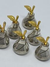 6 Vtg Christofle France Miniature Pear Shaped Table Name Holders 1960s Silver picture