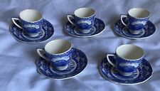 Vtg Colonial Times By Crown Ducal England Set Of 5 Demitasse Cups And Saucers picture