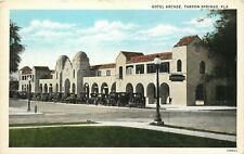 c1920s Postcard; Tarpon Springs FL Hotel Arcade, Pinellas County, Curt Teich picture