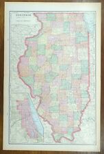 Vintage 1902 ILLINOIS Map 14
