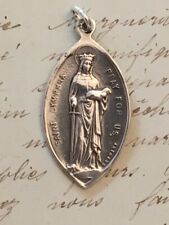 St Dymphna Medal - Sterling Silver Antique Replica picture