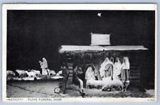 1941 FLOYD FUNERAL HOME NATIVITY SCENE WESTON WEST VIRGINIA POSTMARK POSTCARD picture
