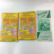 Lot of 2 Metsker's Maps of Oregon WALLOWA & UMATILLA County Vintage + Tillamook picture