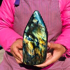 3.56LB Large Natural Gorgeous Labradorite Crystal Quartz Mineral Specimen heals picture