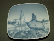 Vintage Royal Coppenhagen Porcelain langeline 1705/5708 Mermaid Sq Plate-3.25