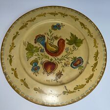Vintage Hand Painted Folk Art Wooden Plate - See Photos picture