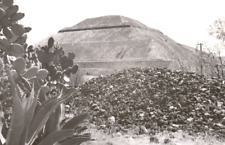 Pyramid of the Sun Sol Teotihuacan Mexico RPPC Postcard 1953 picture