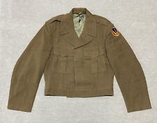 Vintage 1950s Military Army Jacket Coat Wool Size 38R Cropped O.D.M-1950 USA picture