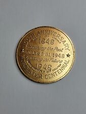 Vintage 1948 Medallion 100th Anniversary of the City of Worcester Massachusetts picture