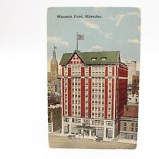 Milwaukee WI Wisconsin Hotel Printed Postcard Wisconsin Early Posted 1918 picture