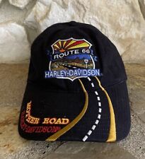 VTG Harley Davidson Route 66 Hat Cap Mother Road Arizona Black AOP picture