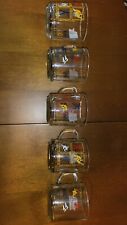 Vintage Set of 5 McDonalds 1984 LA Olympics Clear Glass Cups Mugs picture
