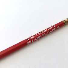 VTG O'Brien's Delivery Service Reading Pennsylvania Red Wood Pencil Unsharpened picture