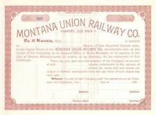 Montana Union Railway Co. - Unissued Railroad Stock Certificate - Branch Line of picture