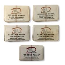 Lot of 5 Vintage Dinkler Hotel Corp Ivory Chiffon Toilet Travel Soap picture