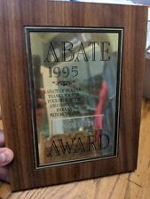 MCDONALD'S ADVERTISING VTG TROPHY WALL PLAQUE INDIANA 1995 8x10 ABATE MOTORCYCLE picture