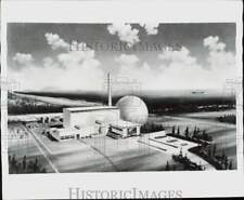 1958 Press Photo Illustration Showing General Electric Reactor Facility in Italy picture