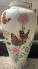 Vtg Franklin Porcelain Country Garden Butterfly Vase - John Wilkinson - c. 1981 picture