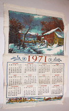 Linen Kitchen Calendar Towel 1971 Old Mill In Winter picture