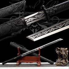 Handmade Katana/High Manganese Steel/Black/Collectible Sword/Battle Ready picture