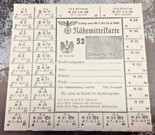 WW2 German Unused Food Ration Card Measures about 6.25 x 6 Inches - 1 Sided picture