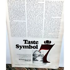 Vintage 1971 Seagrams 7 Crown Taste Symbol Ad Original epherma picture