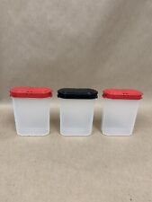 Set of 3 Tupperware Large Spice Shakers 1846D Modular Mates Red Black Lids picture