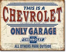Chevrolet Only Chevy Racing Weathered Garage Shop Man Cave Retro Wall Decor Sign picture