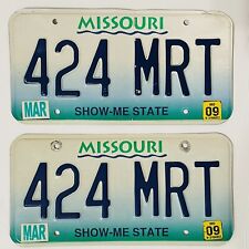Matching License Plates Missouri 2009 424 MRT Expired tags picture